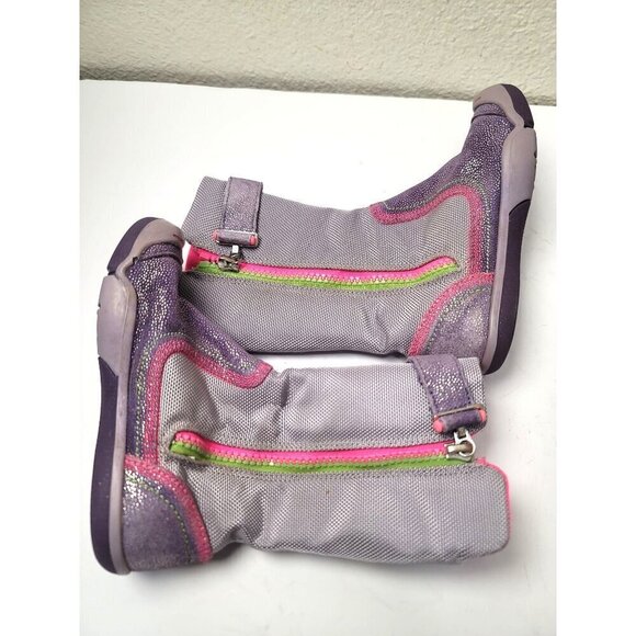 Plae Camille Girl Sparkle Purple & Pink Winter Boots & Closure Size 9 - Picture 6 of 12